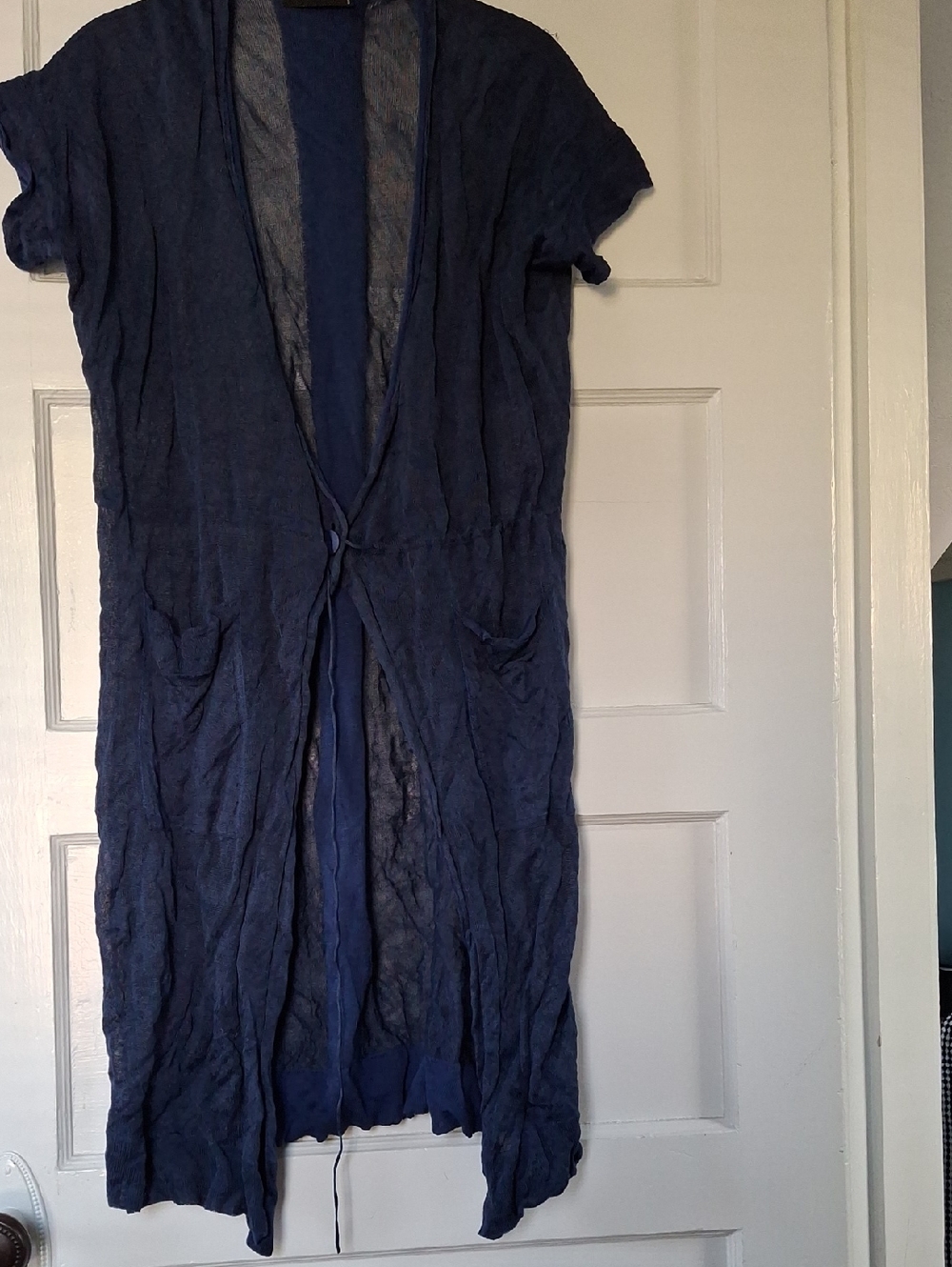 Lightweight Navy Blue Open-Front Women's Cardigan